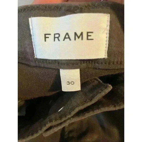New FRAME Le Crop Flare Brown Espresso Coated Jeans Size 30 - Picture 10 of 11